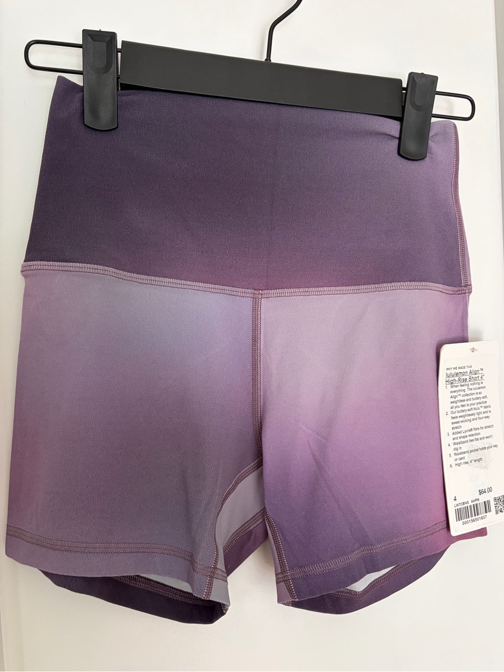45. Size 2 LULULEMON Purple Patterned Align Shorts NEW